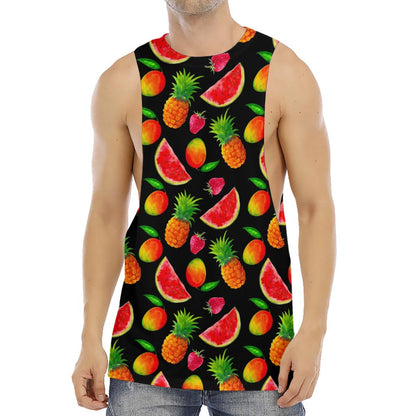 Mix Fruit Pineapple Pattern Print Men's Muscle Tank Top