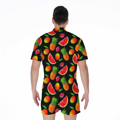 Mix Fruit Pineapple Pattern Print Men's Rompers
