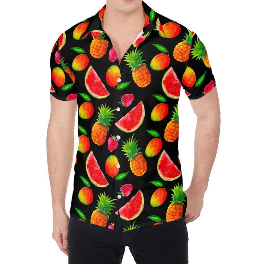 Mix Fruit Pineapple Pattern Print Men's Shirt