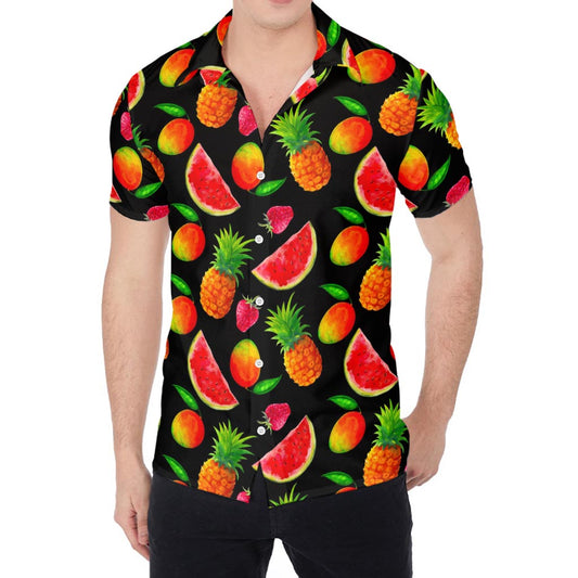 Mix Fruit Pineapple Pattern Print Men's Shirt