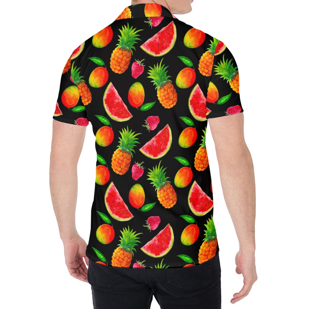 Mix Fruit Pineapple Pattern Print Men's Shirt