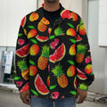 Mix Fruit Pineapple Pattern Print Men's Shirt Jacket