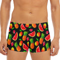 Mix Fruit Pineapple Pattern Print Men's Short Boxer Briefs