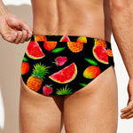 Mix Fruit Pineapple Pattern Print Men's Swim Briefs