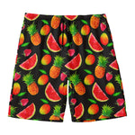 Mix Fruit Pineapple Pattern Print Men's Swim Trunks