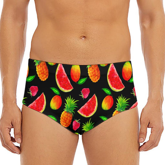 Mix Fruit Pineapple Pattern Print Men's Triangle Swim Briefs
