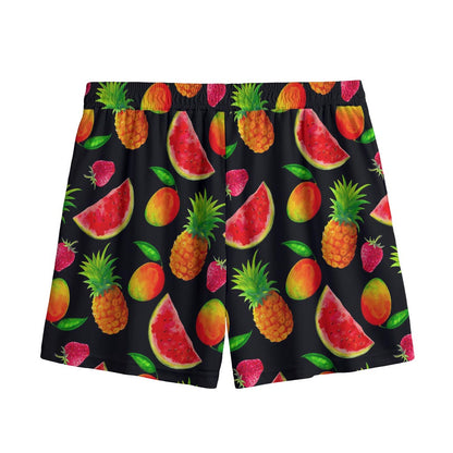 Mix Fruit Pineapple Pattern Print Mesh Shorts