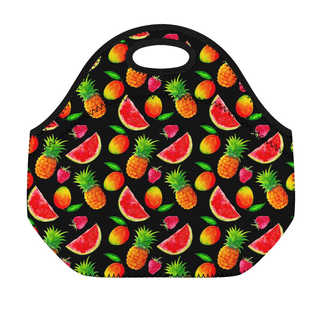 Mix Fruit Pineapple Pattern Print Neoprene Lunch Bag