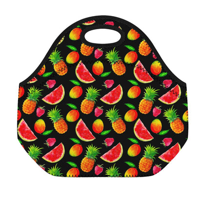 Mix Fruit Pineapple Pattern Print Neoprene Lunch Bag