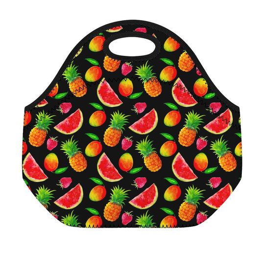 Mix Fruit Pineapple Pattern Print Neoprene Lunch Bag