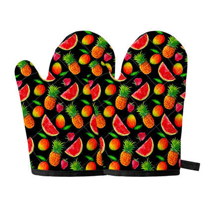 Mix Fruit Pineapple Pattern Print Oven Mitts