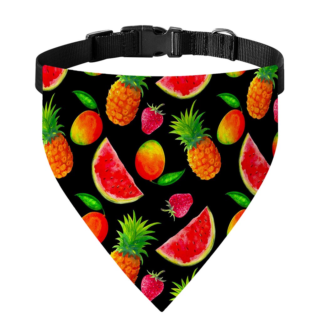 Mix Fruit Pineapple Pattern Print Over The Collar Dog Bandana