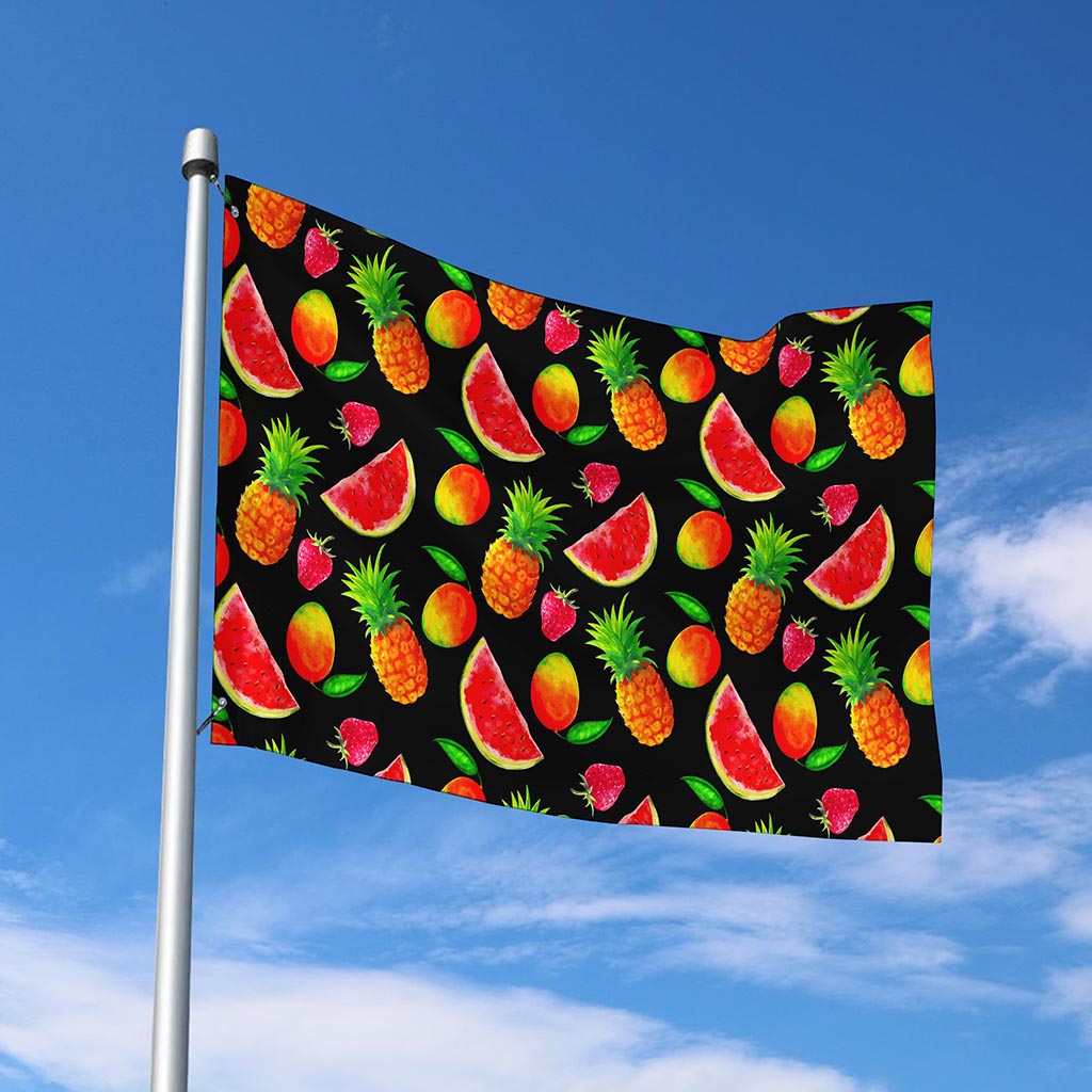 Mix Fruit Pineapple Pattern Print Polyester Flag