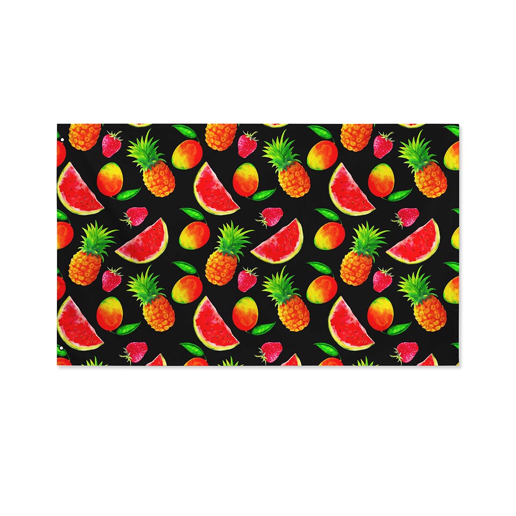 Mix Fruit Pineapple Pattern Print Polyester Flag