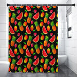 Mix Fruit Pineapple Pattern Print Premium Shower Curtain