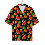 Mix Fruit Pineapple Pattern Print Rayon Hawaiian Shirt