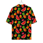 Mix Fruit Pineapple Pattern Print Rayon Hawaiian Shirt