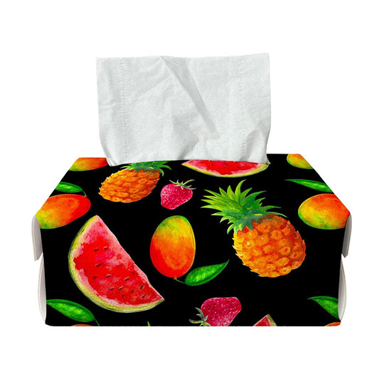 Mix Fruit Pineapple Pattern Print Rectangle Tissue Box Cover