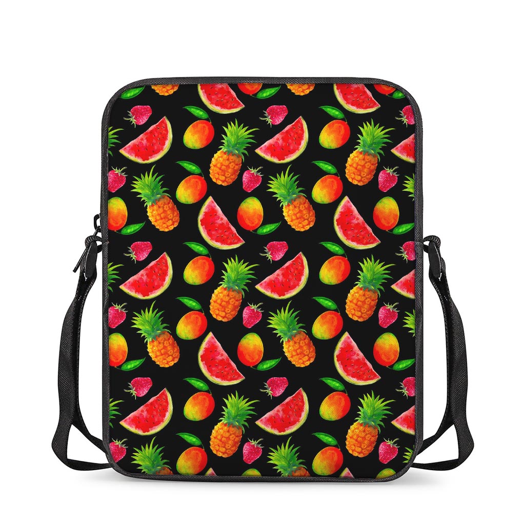 Mix Fruit Pineapple Pattern Print Rectangular Crossbody Bag