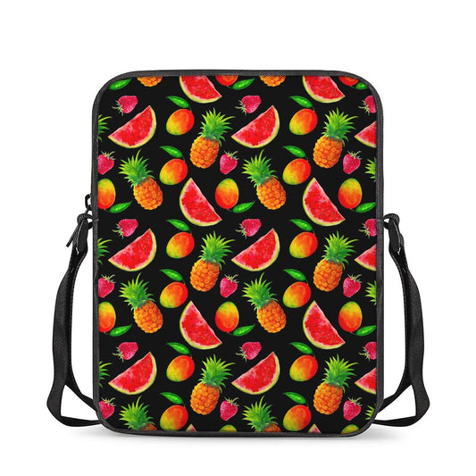 Mix Fruit Pineapple Pattern Print Rectangular Crossbody Bag