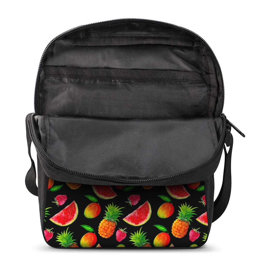 Mix Fruit Pineapple Pattern Print Rectangular Crossbody Bag