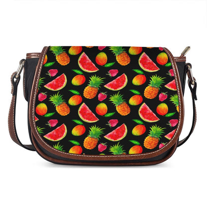 Mix Fruit Pineapple Pattern Print Saddle Bag