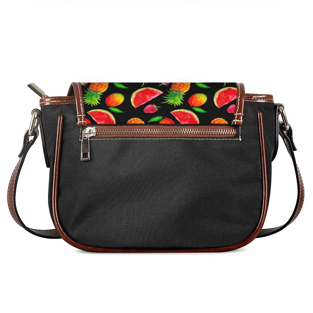 Mix Fruit Pineapple Pattern Print Saddle Bag