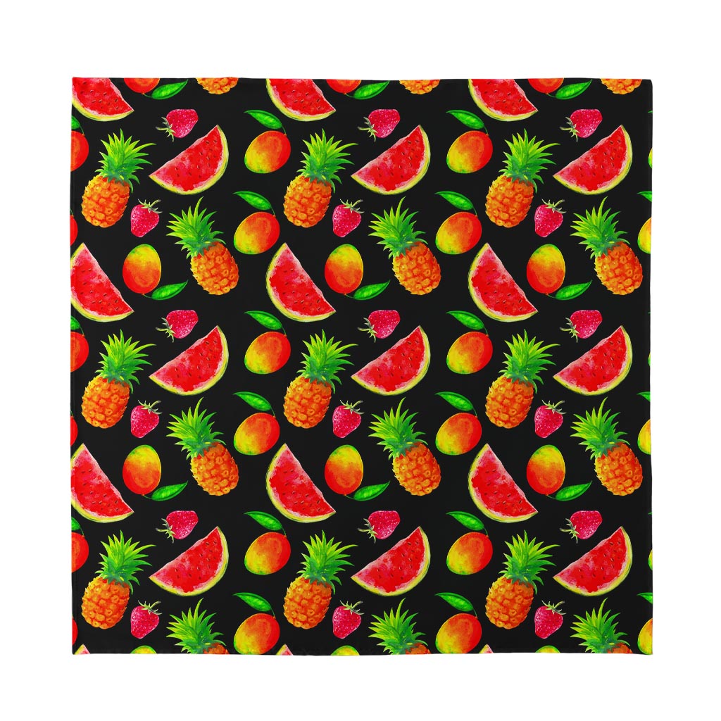 Mix Fruit Pineapple Pattern Print Silk Bandana