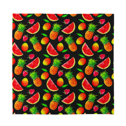Mix Fruit Pineapple Pattern Print Silk Bandana
