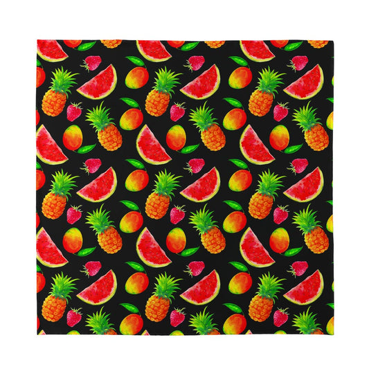 Mix Fruit Pineapple Pattern Print Silk Bandana