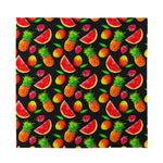 Mix Fruit Pineapple Pattern Print Silk Bandana