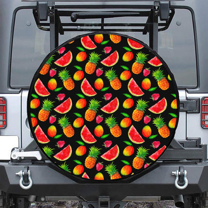 Mix Fruit Pineapple Pattern Print Tire Cover