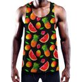 Mix Fruit Pineapple Pattern Print Men's Workout Tank Top