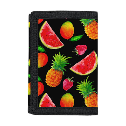 Mix Fruit Pineapple Pattern Print Trifold Wallet