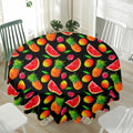 Mix Fruit Pineapple Pattern Print Waterproof Round Tablecloth