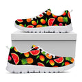 Mix Fruit Pineapple Pattern Print White Running Shoes