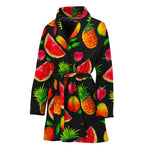 Mix Fruit Pineapple Pattern Print Women's Bathrobe