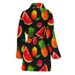 Mix Fruit Pineapple Pattern Print Women's Bathrobe