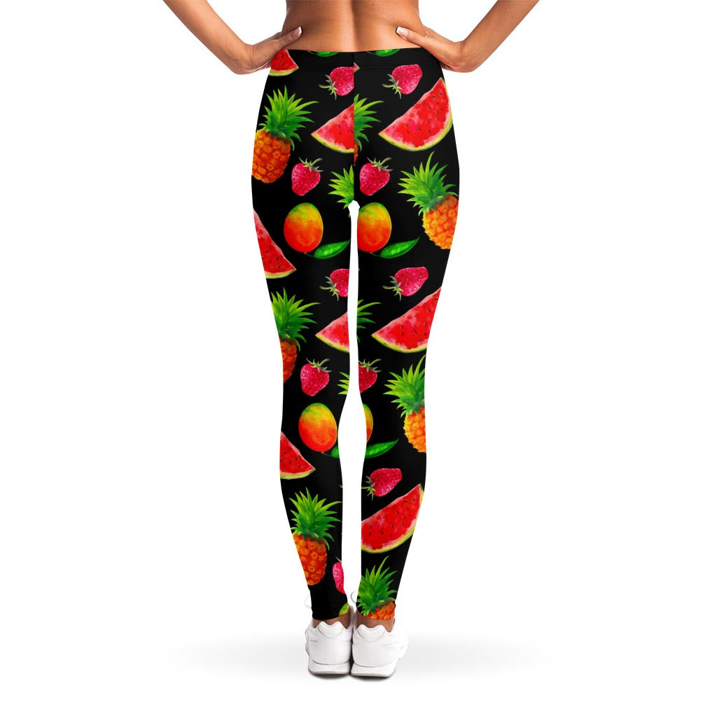 Mix Fruit Pineapple Pattern Print Women's Leggings