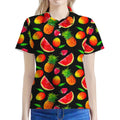 Mix Fruit Pineapple Pattern Print Women's Polo Shirt