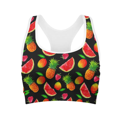 Mix Fruit Pineapple Pattern Print Women's Sports Bra
