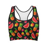 Mix Fruit Pineapple Pattern Print Women's Sports Bra