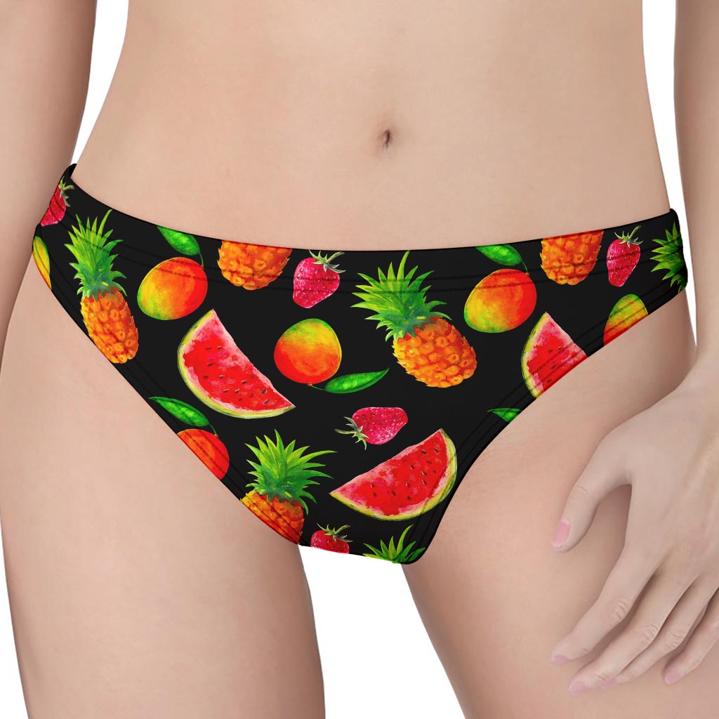 Mix Fruit Pineapple Pattern Print Women's Thong