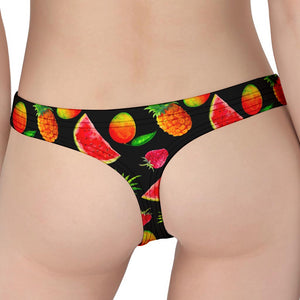 Mix Fruit Pineapple Pattern Print Women's Thong