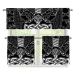 Mjolnir And Scandinavian Runes Print 3 Piece Kitchen Curtains