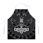 Mjolnir And Scandinavian Runes Print Adjustable Apron
