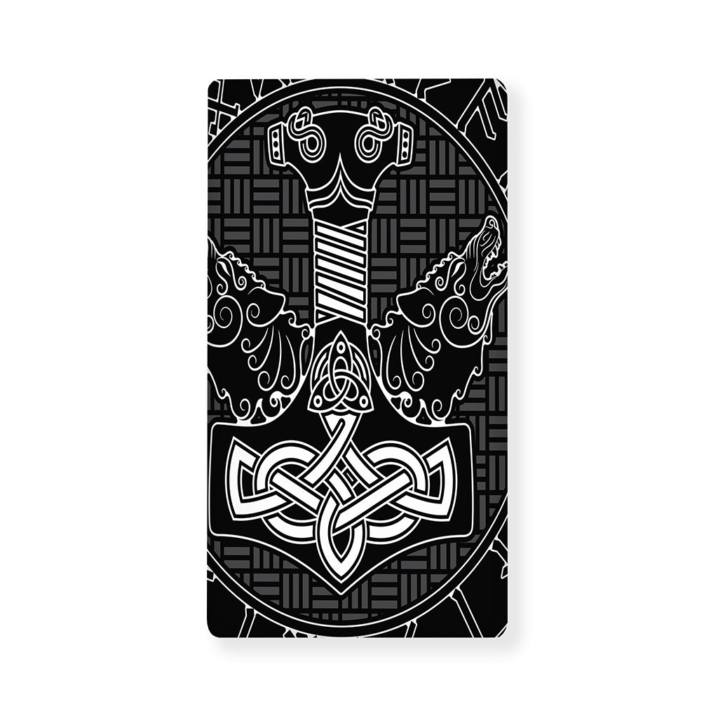 Mjolnir And Scandinavian Runes Print Baby Crib Sheet