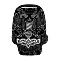 Mjolnir And Scandinavian Runes Print Baby Seat Cover