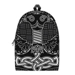 Mjolnir And Scandinavian Runes Print Backpack