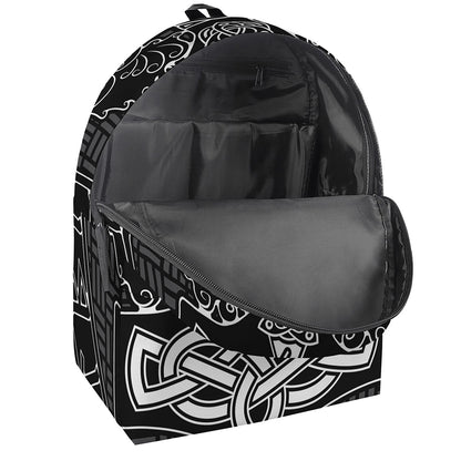 Mjolnir And Scandinavian Runes Print Backpack